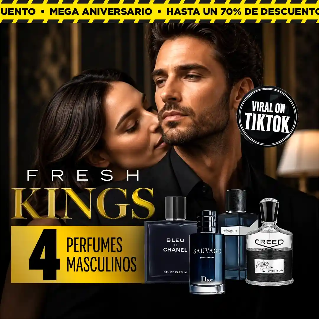 ¡4 PERFUMES POR EL PRECIO DE 1! — Kit Premium Masculino con Bleu de Chanel, Sauvage, YSL Y y Creed Aventus de 100 ml cada uno